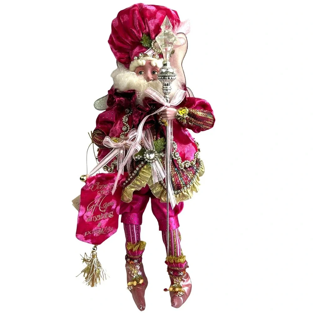 Mark Roberts Hope Fairy Collectible Doll Pink Velvet Sequin Jeweled Whimsical
